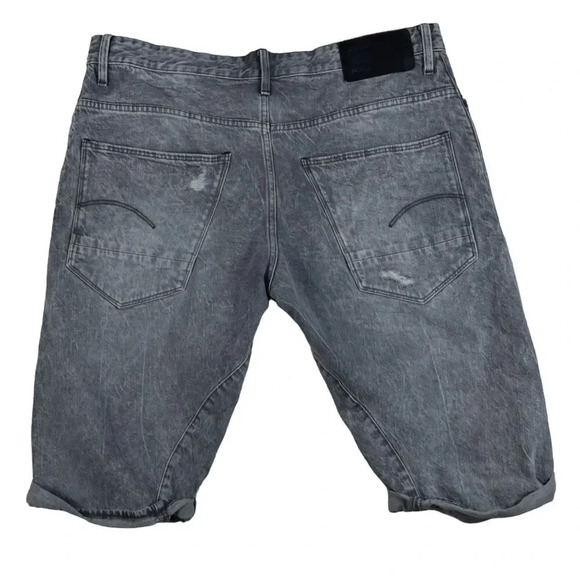 G-Star Raw Arc 3d Slim Cuffed Jeans Shorts Faded Gray 100% Cotton Men’s Sz 36 - Picture 5 of 10